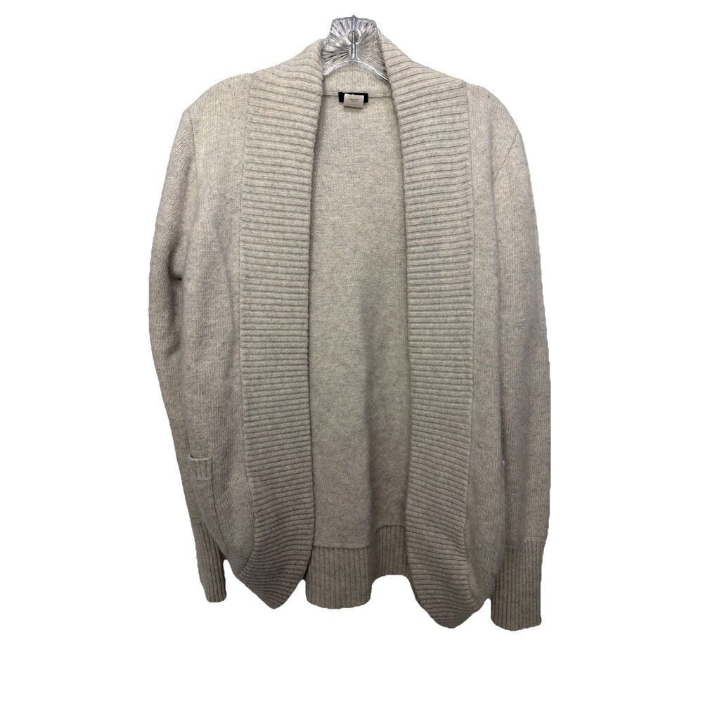 J.Crew Womens Wool Cashmere Blend Open Front Cardigan Gray Size Large